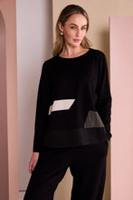 Black Colour Block Long-Sleeve Top