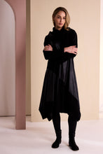 Black Asymmetric Leatherette Dress with Neckpiece