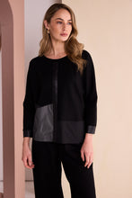 Black Contrast Panel Relaxed Top