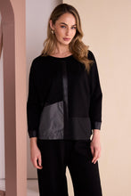 Black Contrast Panel Relaxed Top