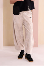 Ivory Textured Barrel-Leg Trousers