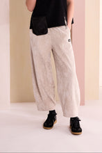 Ivory Textured Barrel-Leg Trousers
