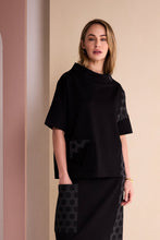 Black Textured Spot Panel Top