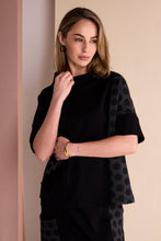 Black Textured Spot Panel Top