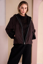 Chocolate Contrast Hooded Jacket