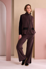 Chocolate Brown Zip-Up High-Neck Gilet