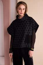 Charcoal Spot Poncho Top