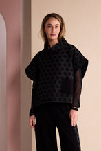 Charcoal Spot Poncho Top