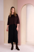 Chocolate Layered Pleated Midi Dress