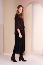 Chocolate Layered Pleated Midi Dress