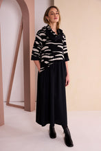 Black & Beige Abstract Print Maxi Dress
