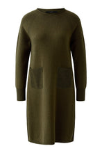 Oui Knitted Dress in Khaki