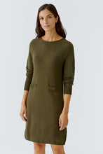 Oui Knitted Dress in Khaki