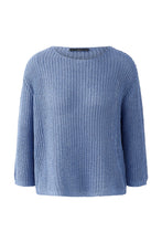 Open-Knit Lightweight Pullover in Blue