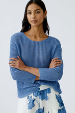 Open-Knit Lightweight Pullover in Blue
