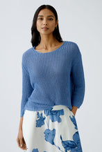 Open-Knit Lightweight Pullover in Blue