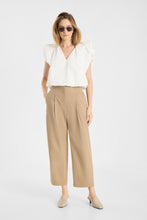 Wide Leg Pleated Trousers - Toffee