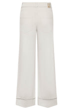 Wide Leg Turn-Up Denim Jeans - Off White