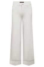 Wide Leg Turn-Up Denim Jeans - Off White