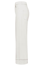Wide Leg Turn-Up Denim Jeans - Off White