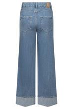 Wide Leg Turn-Up Denim Jeans