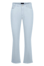 Cropped Flare Stretch Jeans - Light Blue