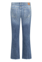 Cropped Flare Washed Denim Jeans