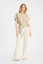 Cream Wide Leg Flared Trousers