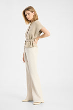 Cream Wide Leg Flared Trousers
