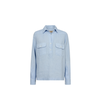 Enna Linen Pocket Blouse - Skyway