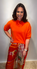 Orange Short-Sleeve Knit Jumper