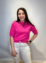 Fuchsia Short-Sleeve Knit Jumper