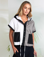 Monochrome Colour Block Hooded Jacket