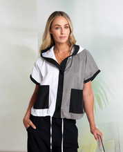 Monochrome Colour Block Hooded Jacket