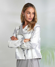 Grey Abstract Print Button Jacket