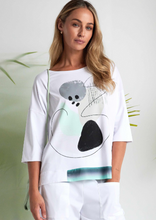 Mint Abstract Print Top