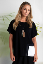 Contrast Pocket Detail Top