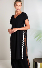 Black Contrast Trim Tunic