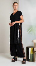 Black Contrast Trim Tunic