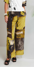 Mustard Abstract Wide-Leg Trousers