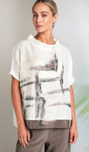 Abstract Pleated Print Top