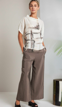 Brown Wide-Leg Crinkle Trousers