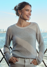 Diagonal Knit Shimmer Sweater