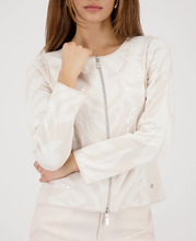 Cream Jacquard Zip Jacket