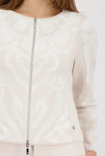 Cream Jacquard Zip Jacket