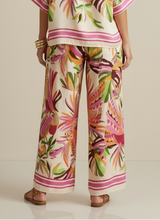 Tropical Print Wide Leg Trousers - Fuchsia