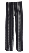 Black & Grey Striped Wide-Leg Trousers