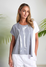 Soft Grey Abstract Print T-Shirt