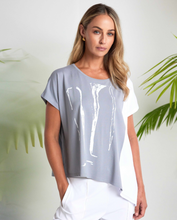 Soft Grey Abstract Print T-Shirt