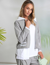Grey Hooded Zip Jacket